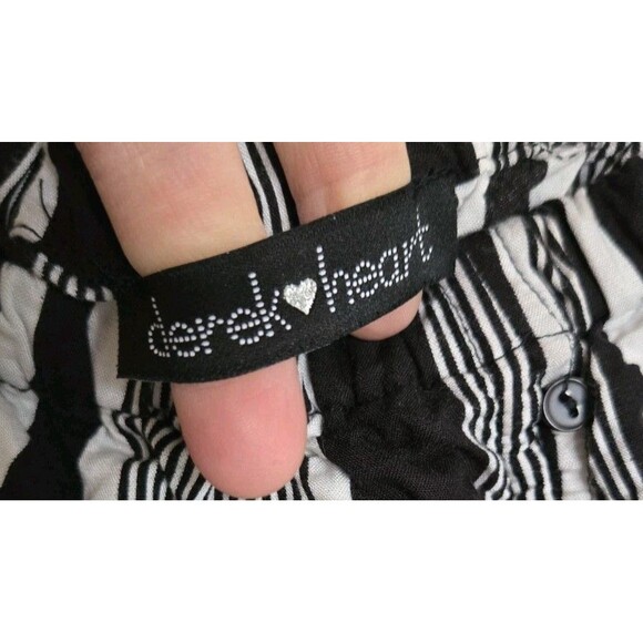 Derek Heart Romper Juniors Large L Black White Vertical Stripes One Piece Outfit - Picture 7 of 11